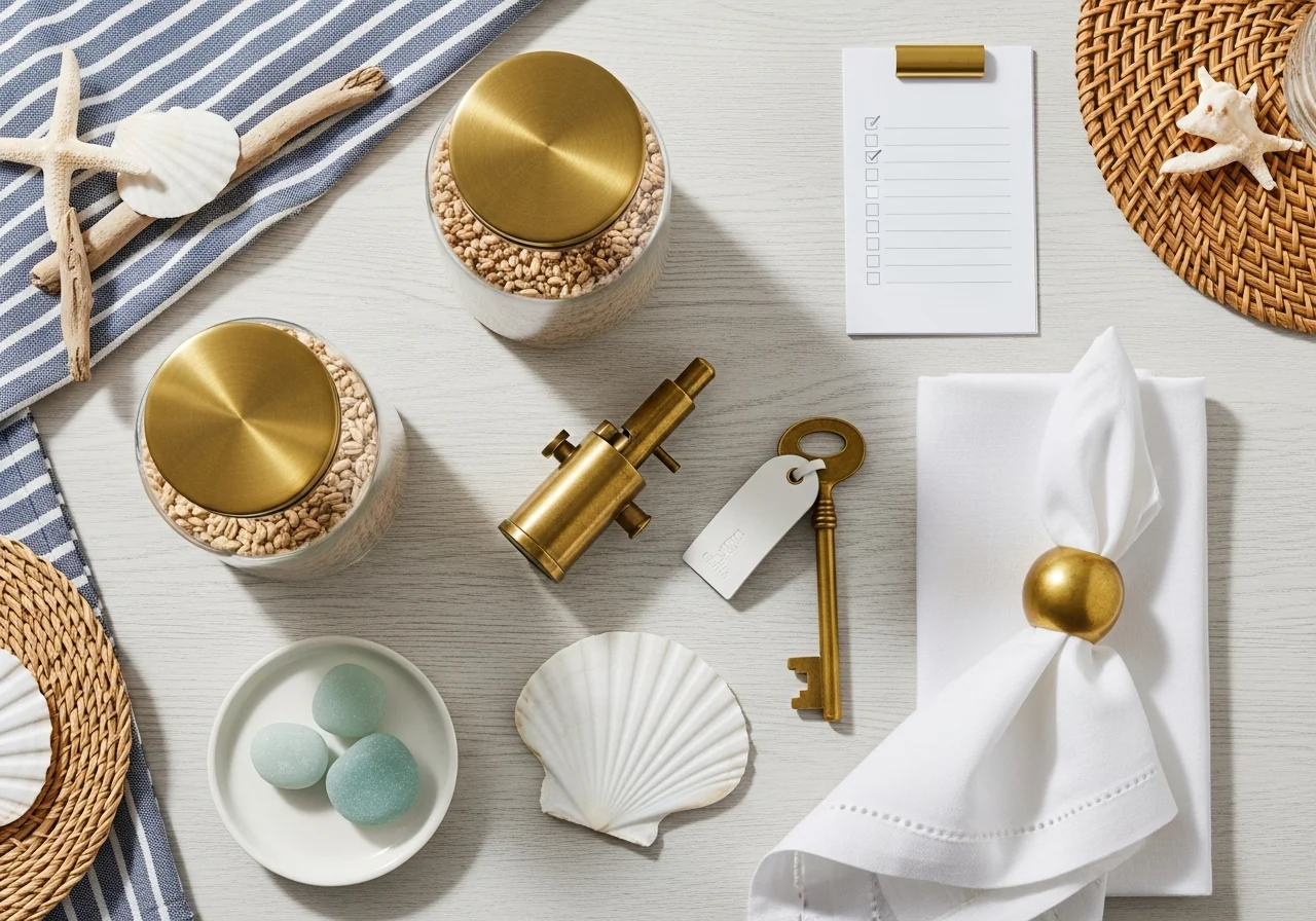 A calmly arranged home emergency kit flatlay with a torch, batteries, a water bottle, a first-aid pouch, and a labelled document folder on warm cream linen — the practical readiness the Prepared Home Bundle helps you build.