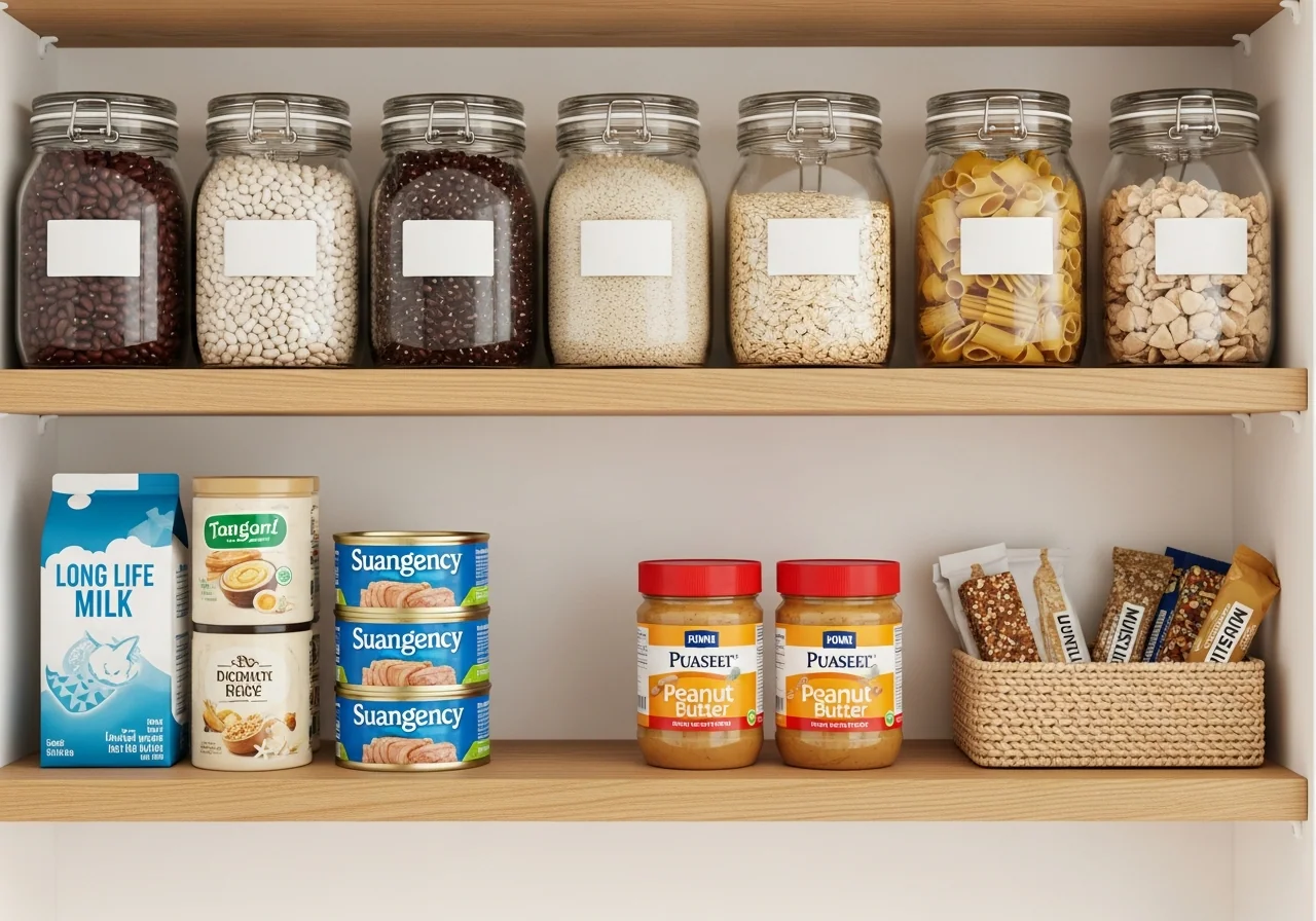 One-shelf emergency pantry